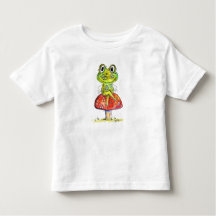 Niedlicher Whimsical Green Frosch auf Toadstool