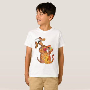 Niedlicher Whimsical Hund und Katze T-Shirt