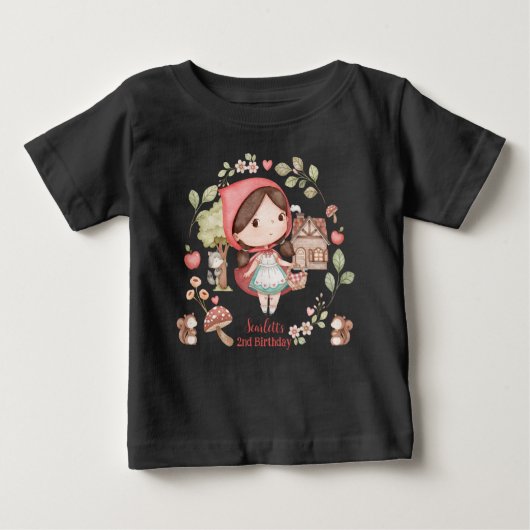 Niedlicher Whimsical Kleiner Rotkäppchen Geburtsta Baby T-shirt (Vorderseite)