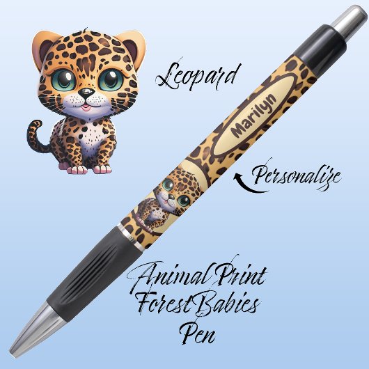 Niedlicher Whimsical Leopard Safari Dschungel Kugelschreiber