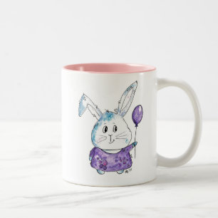 Niedlicher Whimsical Little Bunny Zweifarbige Tasse