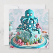 NIEDLICHER WHIMSICAL OCTOPUS THEMA KINDERGEBURTSTA KARTE (Vorderseite)