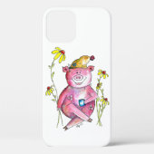 Niedlicher Whimsical Pig Drink Kaffee Case-Mate iPhone Hülle (Rückseite)