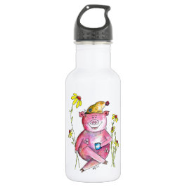 Niedlicher Whimsical Pig Drink Kaffee Edelstahlflasche