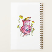 Niedlicher Whimsical Pig Drink Kaffee Notizblock (Rückseite)