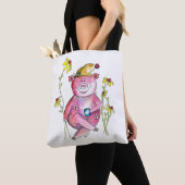 Niedlicher Whimsical Pig Drink Kaffee Tasche (Von Nahem)