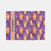 Niedlicher Whimsical Pumpkin Name Fleece Blanket (Vorderseite (Horizontal))