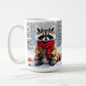 Niedlicher Whimsical Raccoon Weihnachten Kaffeetasse (Links)