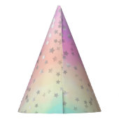 Niedlicher Whimsical Rainbow Unicorn Magischer Geb Partyhütchen (Rückseite)