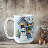 Niedlicher Whimsical Snowman in der Weihnachtsfeie Kaffeetasse