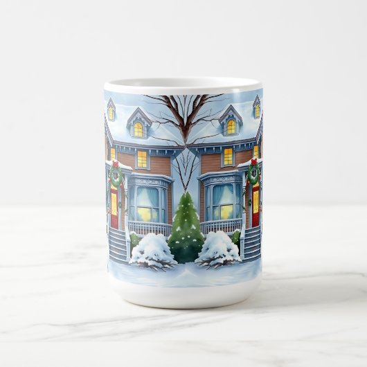 Niedlicher Whimsical Snowman in der Weihnachtsfeie Kaffeetasse (Mittel)