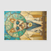 Niedlicher Whimsical Steampunk Yorkie Dog Y7 Decou Seidenpapier (Vorderseite)