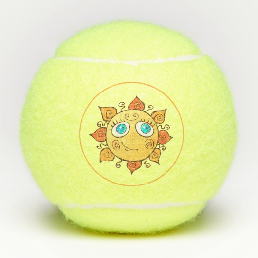 Niedlicher Whimsical Sunshine Tennisbälle (Vorderseite)