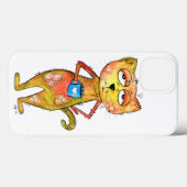 Niedlicher Whimsical Tired Cat Drink Kaffee Case-Mate iPhone Hülle (Rückseite (Horizontal))