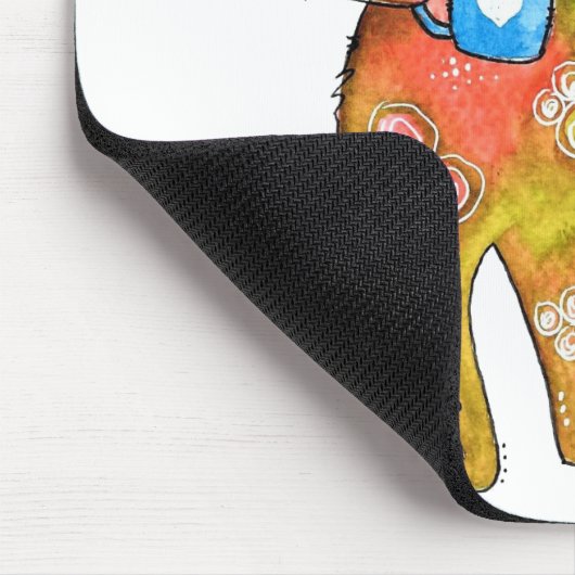 Niedlicher Whimsical Tired Cat Drink Kaffee Mousepad (Ecke)