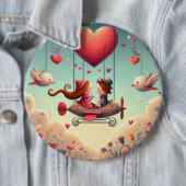 Niedlicher Whimsical Valentinstag Ballon Button (Beispiel)