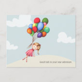 Niedlicher Whimsical Viel Glück-Abschluss Postkarte (Vorderseite)