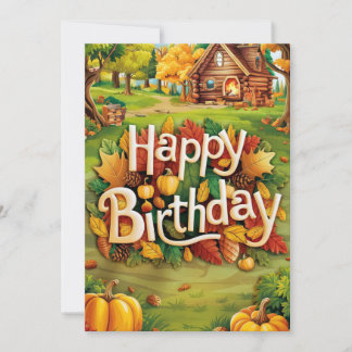 Niedlicher Whimsical Warme Herbst glücklich Geburt Karte