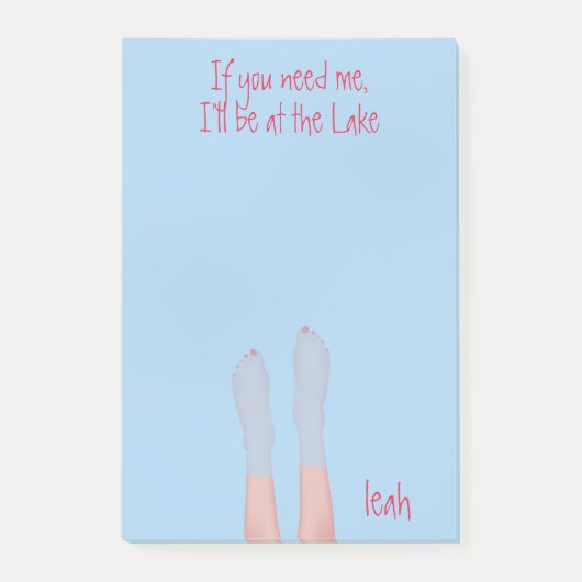 Niedlicher Whimsical Water Ocean Girly Pink Zehen Post-it Klebezettel (Vorderseite)