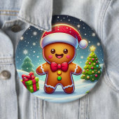 Niedlicher Whimsical Weihnachten/Winter Lebkuchen Button (Beispiel)