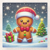 Niedlicher Whimsical Weihnachten/Winter Lebkuchen Glasuntersetzer (Vorderseite)