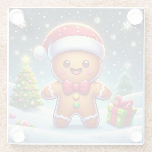 Niedlicher Whimsical Weihnachten/Winter Lebkuchen Glasuntersetzer (Rückseite)
