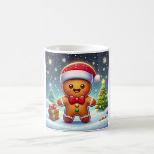 Niedlicher Whimsical Weihnachten/Winter Lebkuchen Kaffeetasse