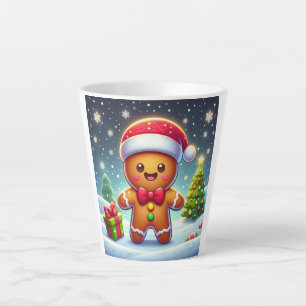 Niedlicher Whimsical Weihnachten/Winter Lebkuchen Milchtasse