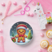 Niedlicher Whimsical Weihnachten/Winter Lebkuchen Pappteller (Party)
