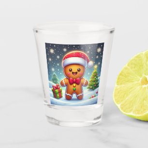 Niedlicher Whimsical Weihnachten/Winter Lebkuchen Schnapsglas
