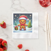 Niedlicher Whimsical Weihnachten/Winter Lebkuchen Serviette (Beispiel)