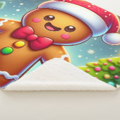 Niedlicher Whimsical Weihnachten/Winter Lebkuchen Sherpadecke (3/4)