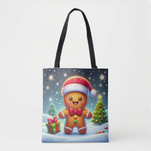 Niedlicher Whimsical Weihnachten/Winter Lebkuchen Tasche