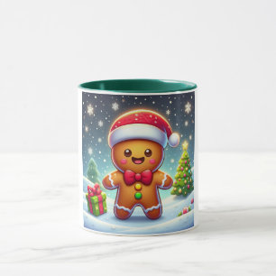 Niedlicher Whimsical Weihnachten/Winter Lebkuchen Tasse
