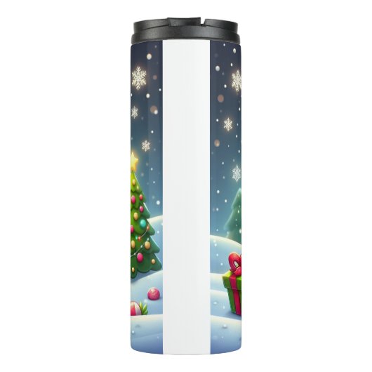 Niedlicher Whimsical Weihnachten/Winter Lebkuchen Thermosbecher (Rückseite)