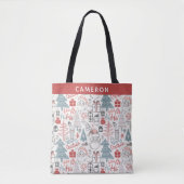 Niedlicher Whimsical Weihnachtsbaum Personalisiert Tasche (Vorderseite)