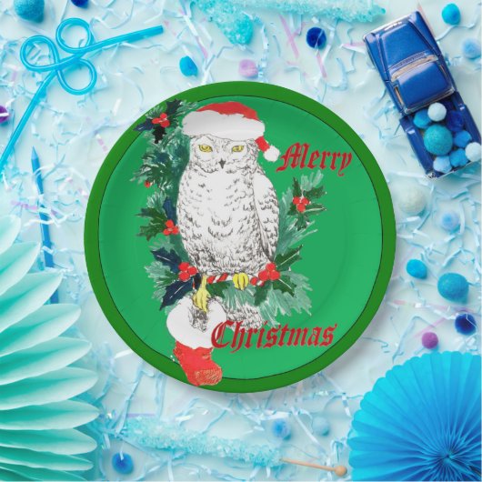 Niedlicher Whimsical Weihnachtsschüssel Strumpf en Pappteller (Party)