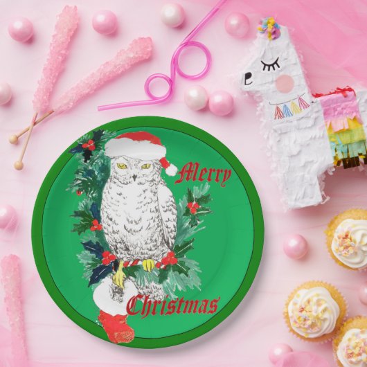 Niedlicher Whimsical Weihnachtsschüssel Strumpf en Pappteller (Party)