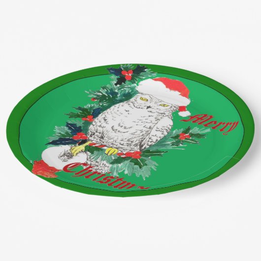 Niedlicher Whimsical Weihnachtsschüssel Strumpf en Pappteller (Schrägansicht)