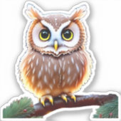🦉 Niedlicher Whimsical Wildlife Bird, Naturei Aufkleber (Vorderseite)