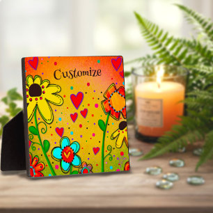 Niedlicher Whimsical Yellow Fun Blues Fotoplatte