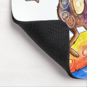 Niedlicher Whimsikaler Hund auf der Surfboard Mousepad (Ecke)