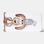 Niedlicher Whimsikaler Hund mit Katze auf seinem K Case-Mate iPhone Hülle (Rückseite (Horizontal))