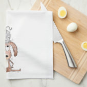 Niedlicher Whimsikaler Hund mit Katze auf seinem K Geschirrtuch (Viertel Falte)