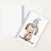 Niedlicher Whimsikaler Hund mit Katze auf seinem K Notizblock (Innen)