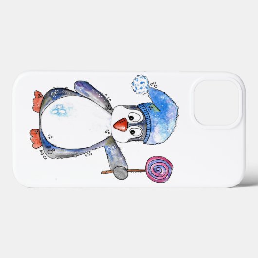 Niedlicher Whimsikaler Pinguin mit Lollipop Case-Mate iPhone Hülle (Rückseite (Horizontal))