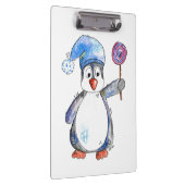 Niedlicher Whimsikaler Pinguin mit Lollipop Klemmbrett (Rechts)