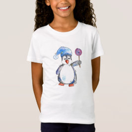 Niedlicher Whimsikaler Pinguin mit Lollipop T-Shirt