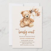 Niedlicher Whimsikbär mit Balloons Einladung (Vorderseite)
