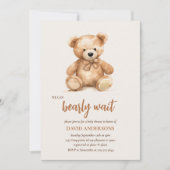 Niedlicher Whimsikbär mit Balloons Einladung (Vorderseite)